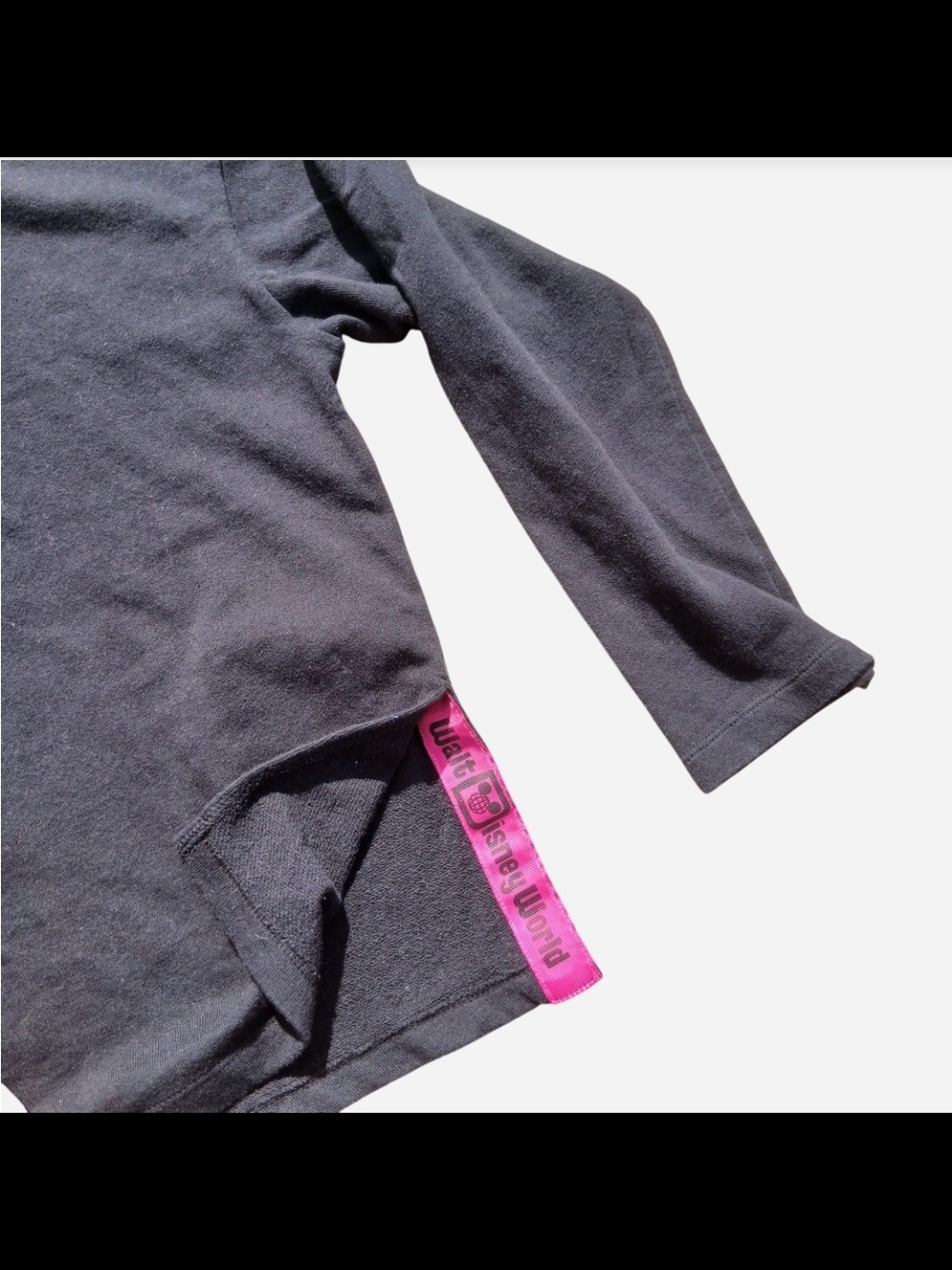 Disney Parks Mickey Mouse Disney World Sequin Pink Black Sweatshirt Sz Medium - Picture 5 of 8